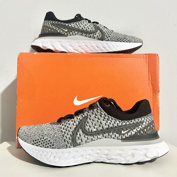 Nike React Infinity Run Flyknit 3 “Black Grey Fog” Men’s Size 11 Running Shoes - Picture 1 of 10